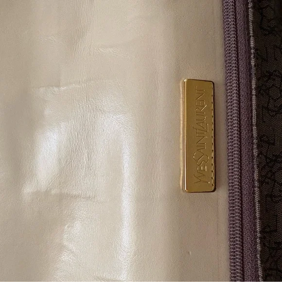 Yves Saint Laurent Shoulder Bag Leather Purse Beige YSL Vintage Auth - Picture 5 of 7